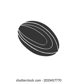Rugby Ball Icon Silhouette Illustration. Sport Vector Graphic Pictogram Symbol Clip Art. Doodle Sketch Black Sign.