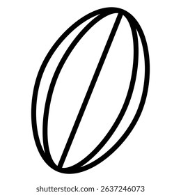 rugby ball icon Simple thin line stroke