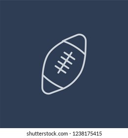 Rugby ball icon. Trendy flat vector line Rugby ball icon on dark blue background from United States of America collection. 