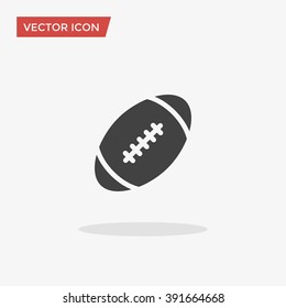 Rugby ball Icon in trendy flat style isolated on grey background. Vector illustration, EPS10.