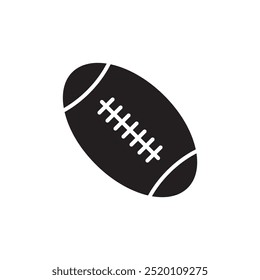 Icono de pelota de rugby, ilustración simple negra plana de Vector para Web y App.. eps