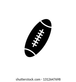 Rugby Ball Icon Vector Illustration in Glyph Style for Any Purpose