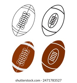 Plantilla de diseño de Ilustración vectorial de ícono de bola de rugby