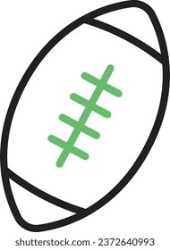 Imagen vectorial de icono de Rugby Ball. Adecuado para aplicaciones web móviles y medios de impresión.