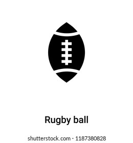 Rugby ball icon vector isolated on white background, logo concept of Rugby ball sign on transparent background, filled black symbol
