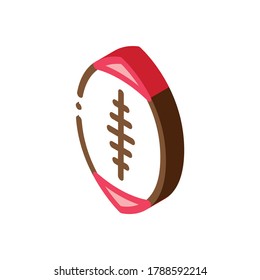 Vector de iconos de bolas de rugby. Signo de Rugby Ball isométrico. ilustración de símbolo aislado de color