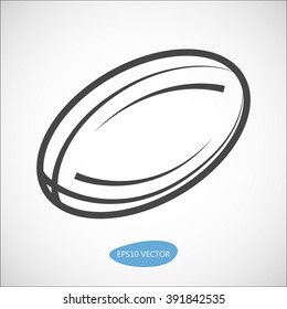 Rugby ball icon, ball vector line icon, rugby ball design for use in posters, web, flyers.