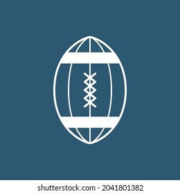 Vector de icono de bola de rugby. Diseño del logo de la pelota de rugby.