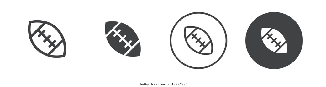 Rugby ball icon Vector logo outline