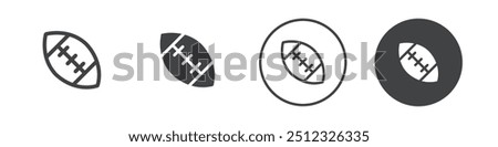 Rugby ball icon Vector logo outline