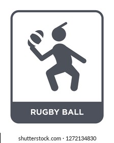 rugby ball icon vector on white background, rugby ball trendy filled icons from Free time collection, rugby ball simple element illustration