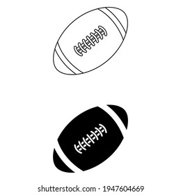 Rugby Ball icon vector set. American football illustration sign collection. Sport symbol or logo.