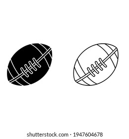 Rugby Ball icon vector set. American football illustration sign collection. Sport symbol or logo.