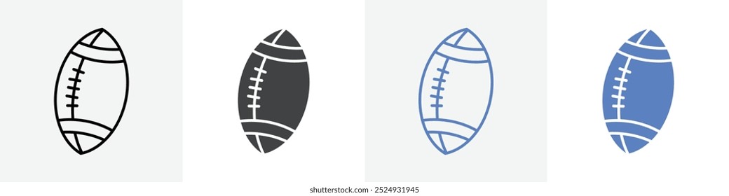 Juego de Vector de icono de pelota de rugby para Web