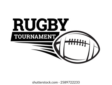 Rugby ball icons. Original sign in a black and white color. Symbol or emblem. vector illustration