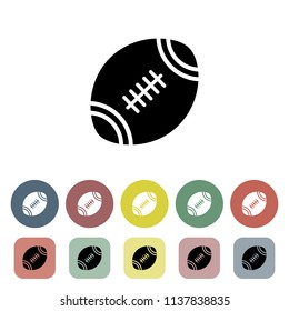 Rugby Ball icons set. Vector illustration.