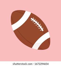 Rugby ball, illustration, vector on white background.