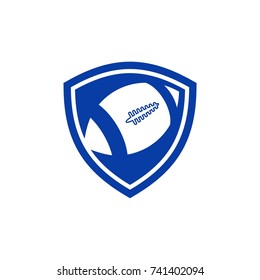 Rugby ball inside shield