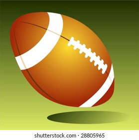 Rugby ball isolated on a green background.
