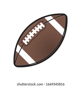 Rugby ball isolated vector icon. Athletic equipment, healthy lifestyle, fitness activity vector illustration.