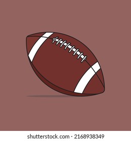 Rugby ball isolated vector icon. Athletic equipment, healthy lifestyle, fitness activity vector illustration.