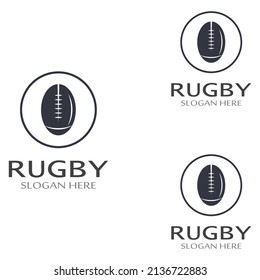 Rugby ball logo. Using vector illustration design concept.Can be used for sports logos and a team logo