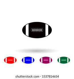 rugby ball multi color icon. Elements of university life set. Simple icon for websites, web design, mobile app, info graphics