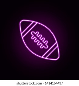 rugby ball neon icon. Elements of toys set. Simple icon for websites, web design, mobile app, info graphics