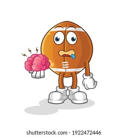 rugby ball no brain vector. cartoon character