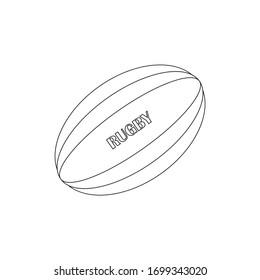 rugby ball on white background vector