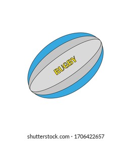 rugby ball on white background vector