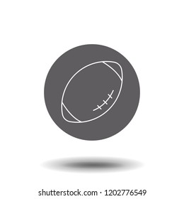 Rugby ball outline icon, modern minimal flat design style. American football vector illustration, symbol. Thin line sign for design logo. Outline pictogram on white background