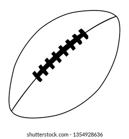 Rugby Ball Outline Vector Icon