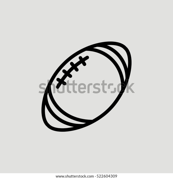 Rugby Ball Outline Vector Icon Stock Vector (Royalty Free) 522604309