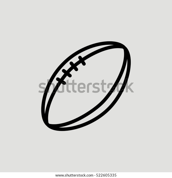 Rugby Ball Outline Vector\
Icon