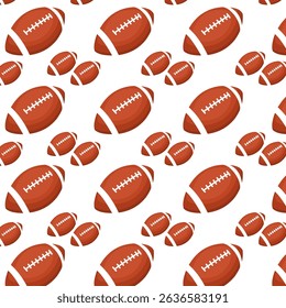 Rugby ball seamless pattern vector. Vector illustration of rugby ball background