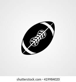 Rugby ball sign icon. Vector solid