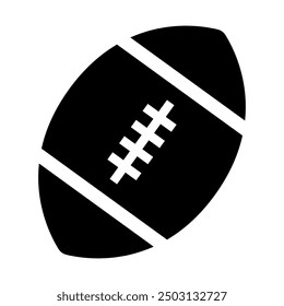 Icono de la silueta de la pelota de rugby. Vector.