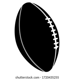 rugby ball silhouette vector isolated on white 