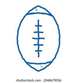 Rugby Ball sketch icon vector. Hand drawn blue doodle line art Rugby Ball sign. isolated symbol illustration