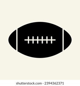 Rugby ball solid icon. American football game glyph style pictogram on beige background. Rugby sign for mobile concept and web design. Vector graphics