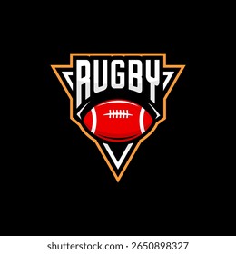 Rugby ball sport logo design 