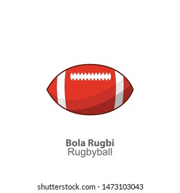 Rugby ball vector cartoons, sports equipment.