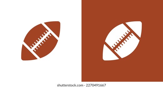 rugby ball vector, colored brown with white stitches.