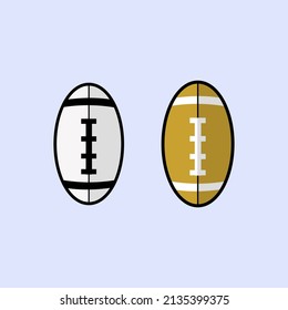 Rugby ball vector design or logo illustration, suitable for website, design, pattern, etc