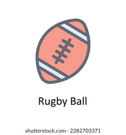 Rugby Ball Vector  Fill outline Icons. Simple stock illustration stock