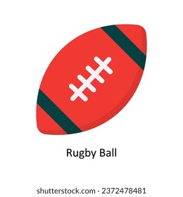 Rugby Ball vector Flat Icon Design illustration. Symbol on White background EPS 10 File 