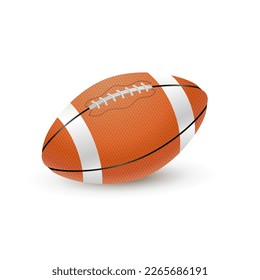 Rugby ball vector icon. American football ball. Realistic sports equipment isolated on white background