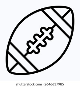 Rugby Ball Vector Icon. Athletic Equipment, Healthy Lifestyle, Vector Style Lineal Icon. 