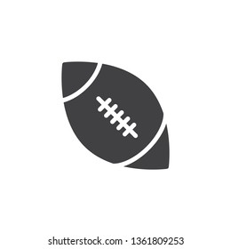 Rugby ball vector icon. filled flat sign for mobile concept and web design. American football ball glyph icon. Symbol, logo illustration. Pixel perfect vector graphics